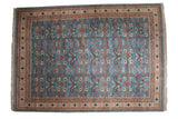 Vintage hand-knotted Indian Shirvan carpet with powder blue field, Perpedil motif, 9'11