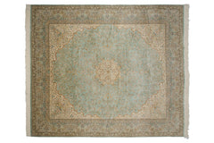 12x14 Vintage Fine Bulgarian Kerman Design Square Carpet // ONH Item mc001784