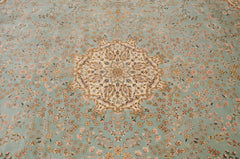 12x14 Vintage Fine Bulgarian Kerman Design Square Carpet // ONH Item mc001784 Image 12