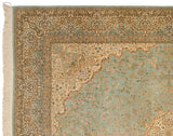 Weaver's signature cartouche in the Rococo-style border of a hand-knotted Bulgarian carpet.