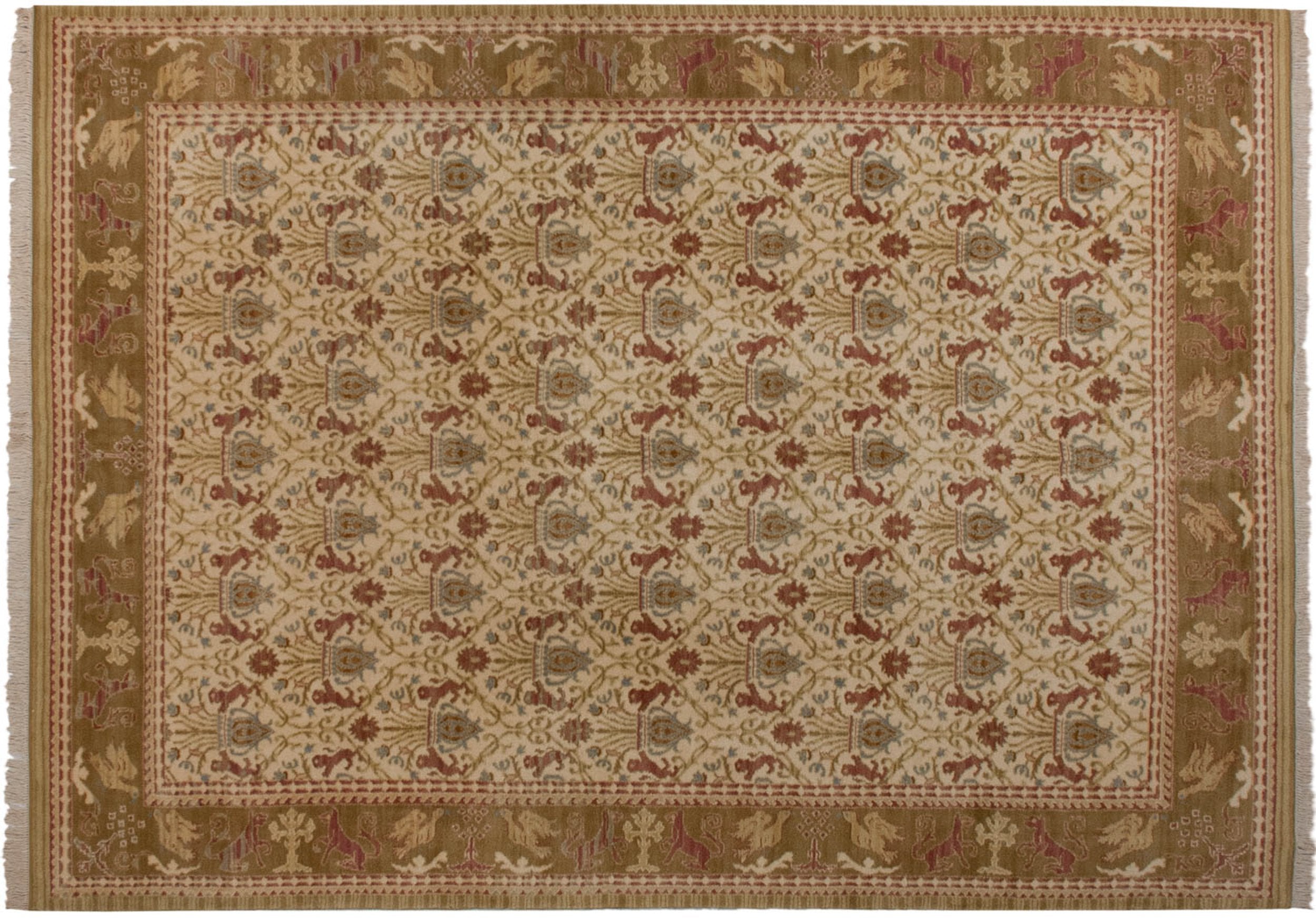 9.5x13.5 Vintage Indian Alcaraz Design Carpet // ONH Item mc001799 Image 1