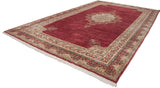 Indian Kerman border: Safavid dragon motif, Rococo vines, ivory, raspberry red, fringe.