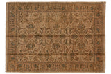 Hand-knotted vintage Indian Agra carpet, allover scrolling palmette design in muted ivory and beige.