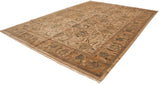 Vintage Tea Washed Agra carpet with allover scrolling palmettes, leaves, and abrashes.