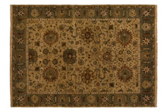 9.5x13.5 Vintage Tea Washed Indian Sultanabad Design Carpet // ONH Item mc001825