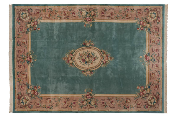 10x13.5 Vintage Japanese Savonnerie Design Carpet // ONH Item mc001834