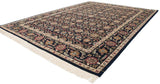 Hand knotted vintage Agra carpet corner, with cream fringe and rich floral border.