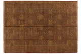 Vintage hand-knotted Agra carpet, allover copper, gold, blue floral vinery, 9'9