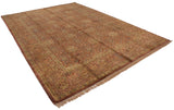 Agra carpet corner with copper floral vinery field and detailed millefleur border.