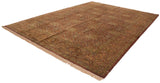 Fine Agra Carpet corner detail, displaying copper, dusty gold floral vinery, and fringe.