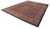 Indian Bijar design carpet, central diamond medallion, allover Herati mahi-mahi pattern.