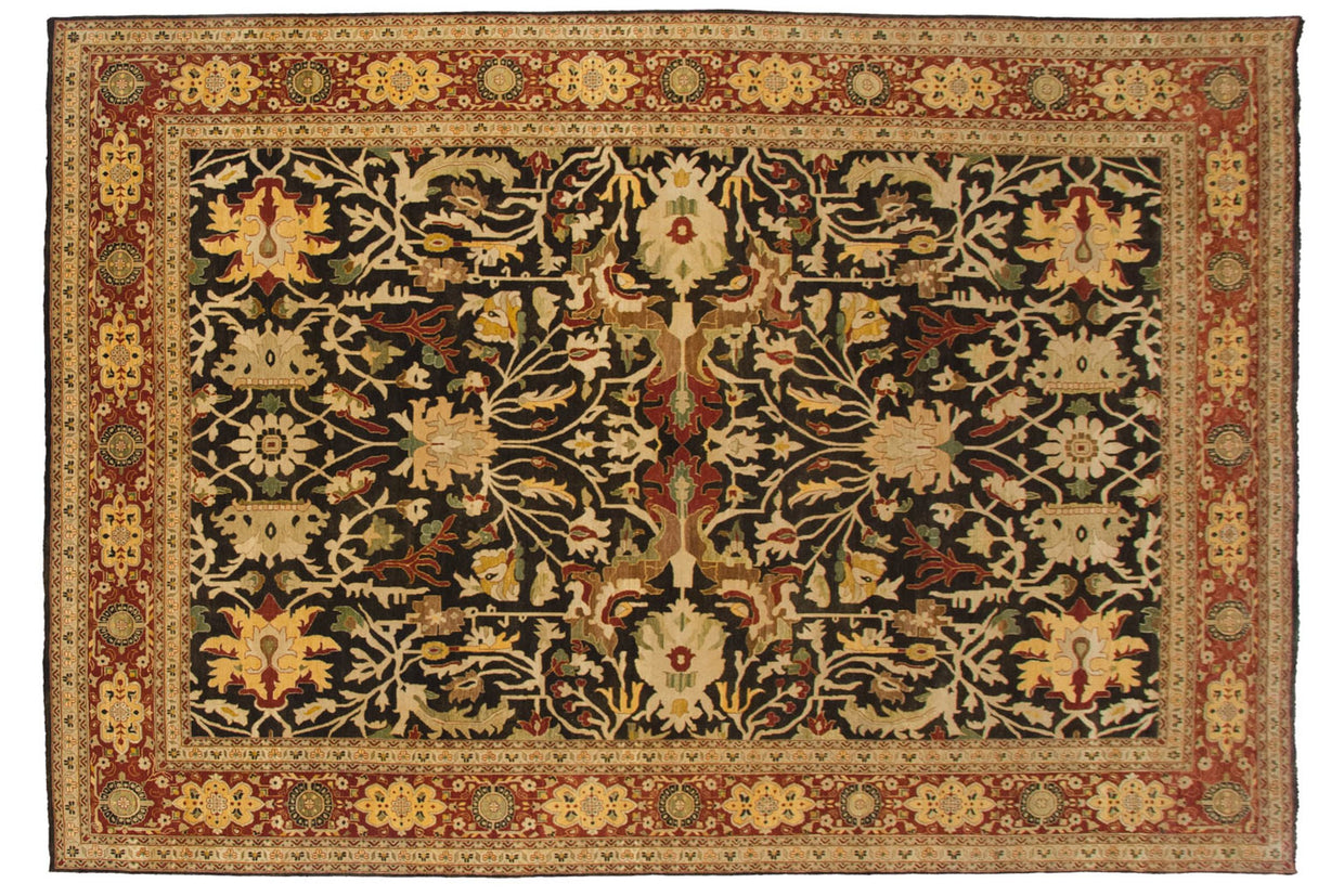 9.5x14.5 Fine Indian Serapi Design Carpet // ONH Item mc001860