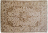 Traditional Indian Tabriz rug main border with serrated leaf and meandering bud motif.