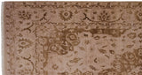 Antique ivory and bronze serrated leaf, meandering bud main border detail.