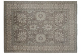 Indian Northwest Persian design carpet, allover oxidized silver and ivory floral palmettes, 10' x 14'.