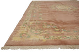 Original ivory fringe and detailed floral border from vintage Indian rug end.