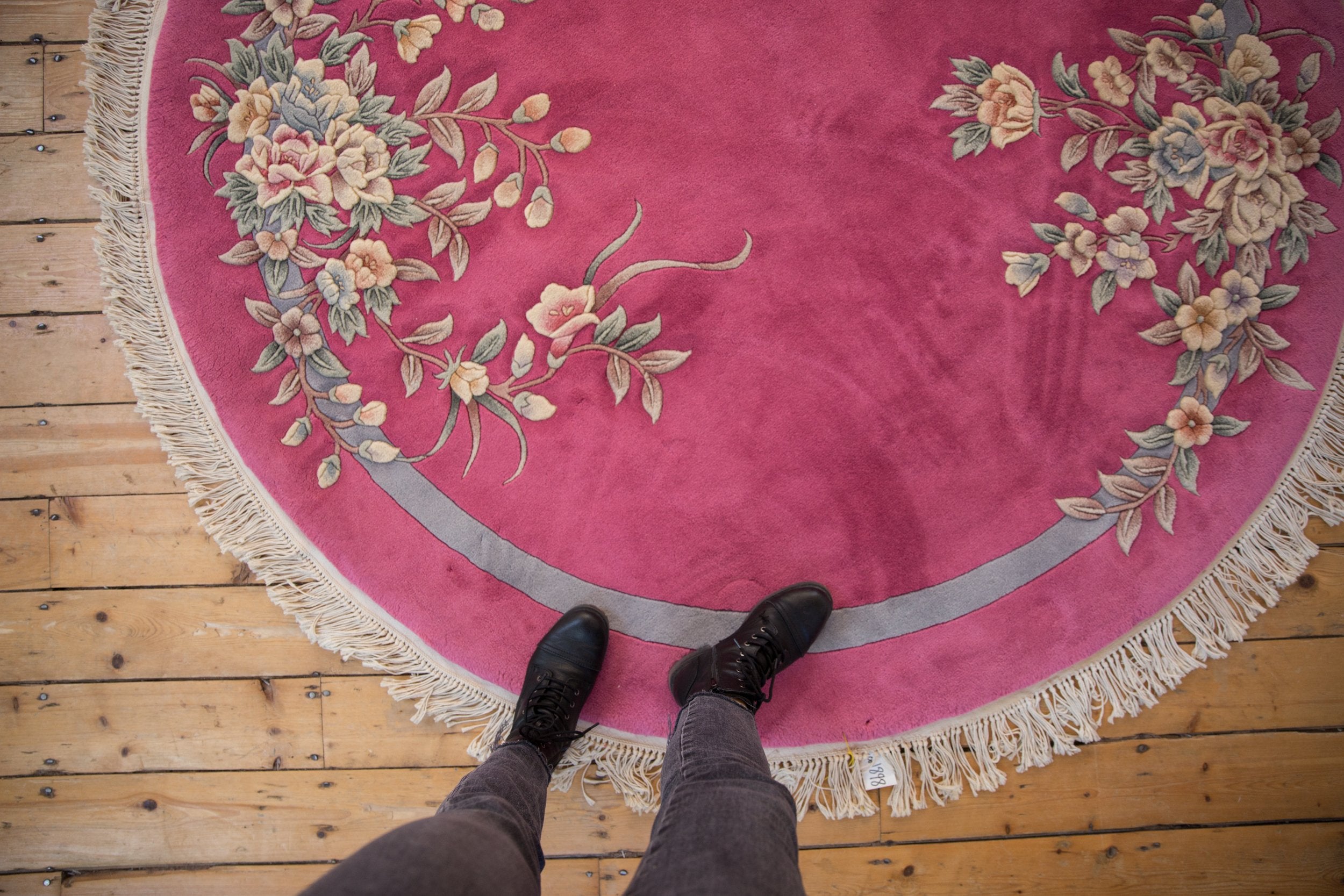 6x6 Vintage Contemporary Art Deco Round Carpet // ONH Item mc001898 Image 1