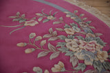 Raised Contemporary Art Deco floral sprays in pink, ivory, and seafoam green.