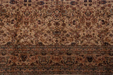 The soft, dense wool pile and detailed floral vinery of a vintage Isfahan design carpet.