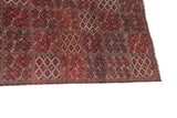 Intact original side cord selvage along the geometric diamond pattern of an antique Beshir carpet.
