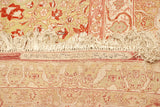 Master weaver's signature cartouche on the foundation of a fine antique Persian Tabriz carpet.