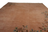 Blankety, plush dusty rose pile of the vintage Japanese Art Deco carpet.