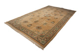 Vintage Japanese Peking design carpet with a central medallion and potted plants on an antique ivory field.