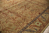 Lustrous full wool pile showing the detailed floral vinery of a vintage Indian carpet.