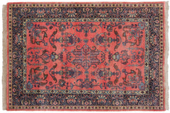 6x8.5 Vintage Indian Mohajeran Sarouk Design Carpet // ONH Item mc001944