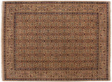 Indian Mahal design carpet, Herati pattern, samovar border, beige, red, blue, 9x12.