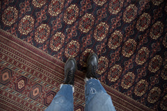 RESERVED 12x12.5 Vintage Fine Bokhara Square Carpet // ONH Item mc001957 Image 1