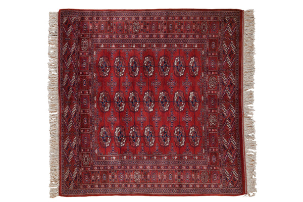 5x5 Vintage Fine Bokhara Square Rug // ONH Item mc001963