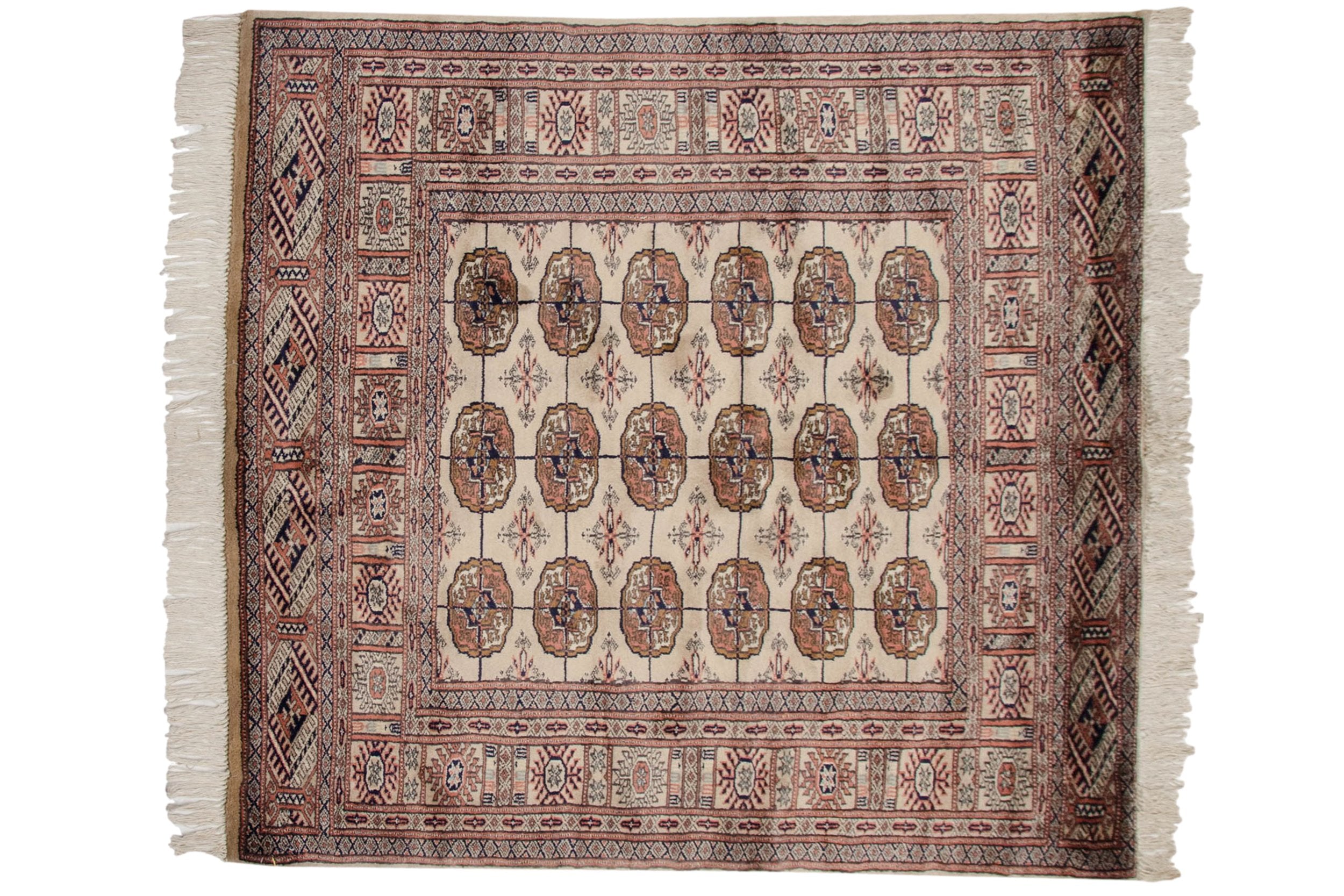 4x4.5 Vintage Fine Bokhara Square Rug // ONH Item mc001975 Image 1