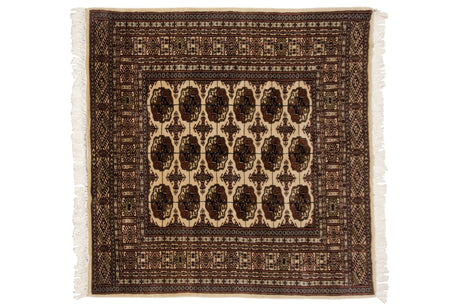 5x5 Vintage Fine Bokhara Square Rug // ONH Item mc001977