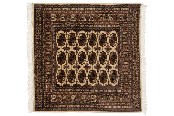 5x5 Vintage Fine Bokhara Square Rug // ONH Item mc001977