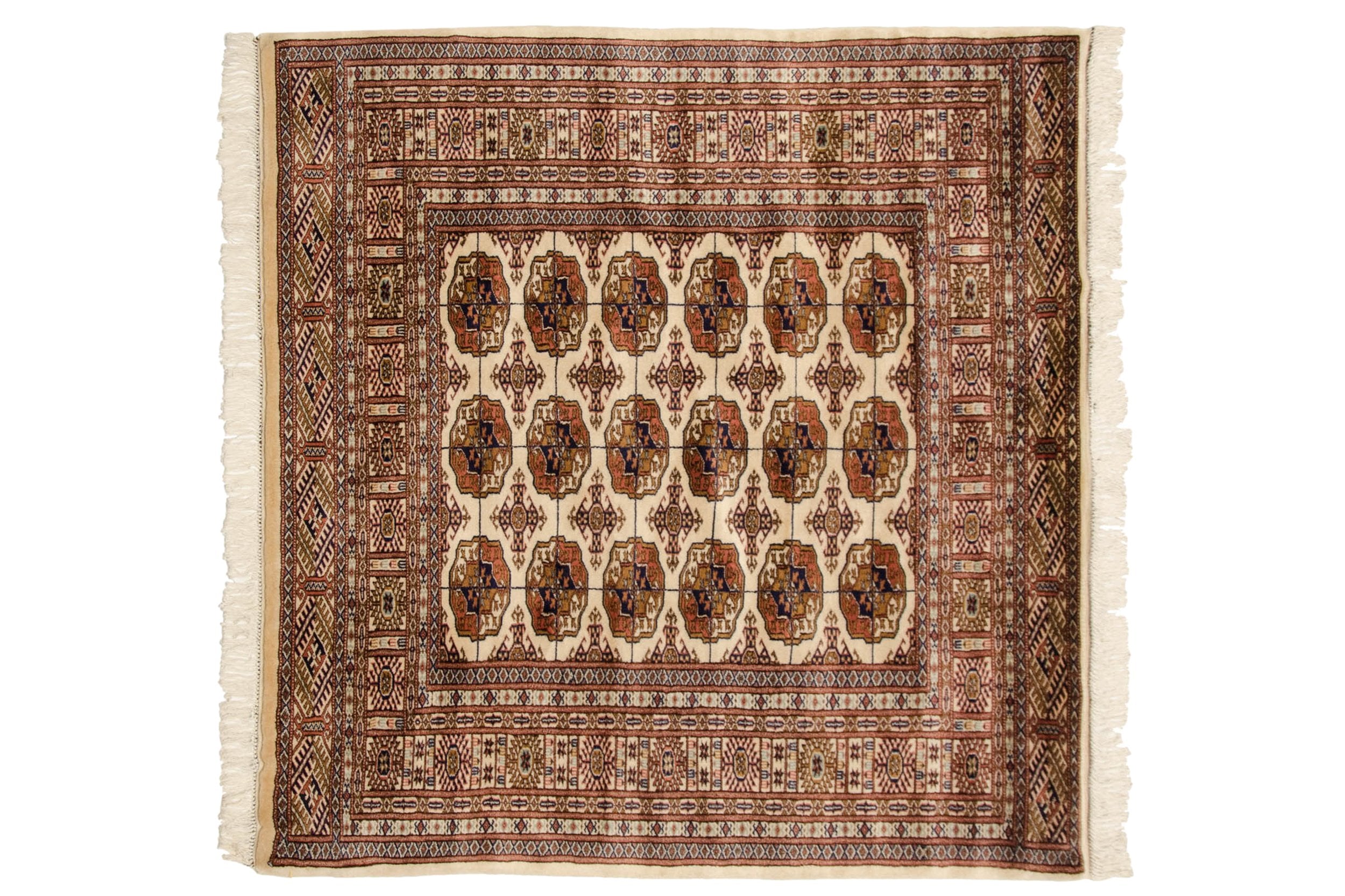 5x5 Vintage Fine Bokhara Square Rug // ONH Item mc001977 Image 1