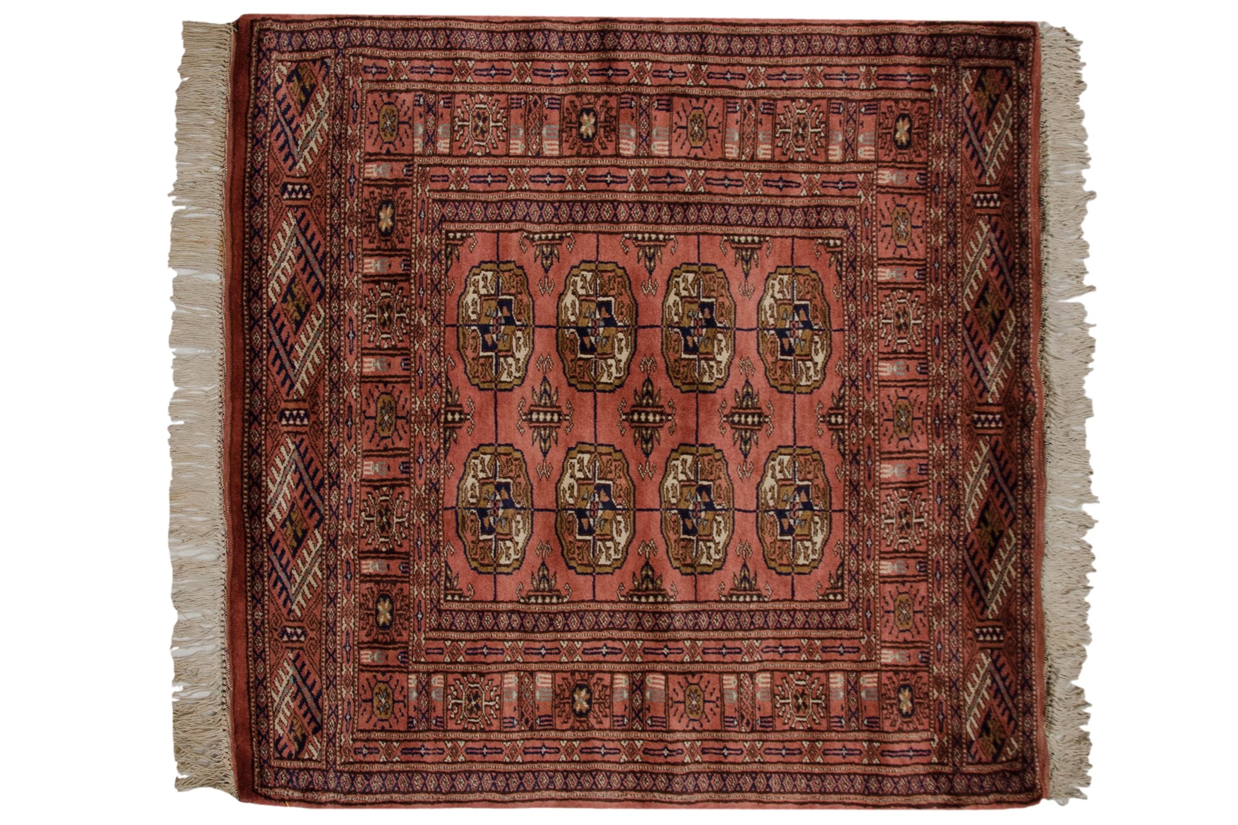 3x3.5 Vintage Fine Bokhara Square Rug // ONH Item mc001980 Image 1