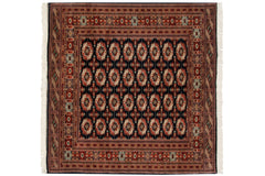 5.5x6 Vintage Fine Bokhara Square Carpet // ONH Item mc001989
