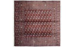 8x8.5 Vintage Fine Bokhara Square Carpet // ONH Item mc002003