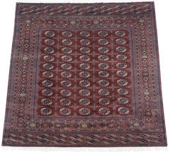 8x8.5 Vintage Fine Bokhara Square Carpet // ONH Item mc002003 Image 3