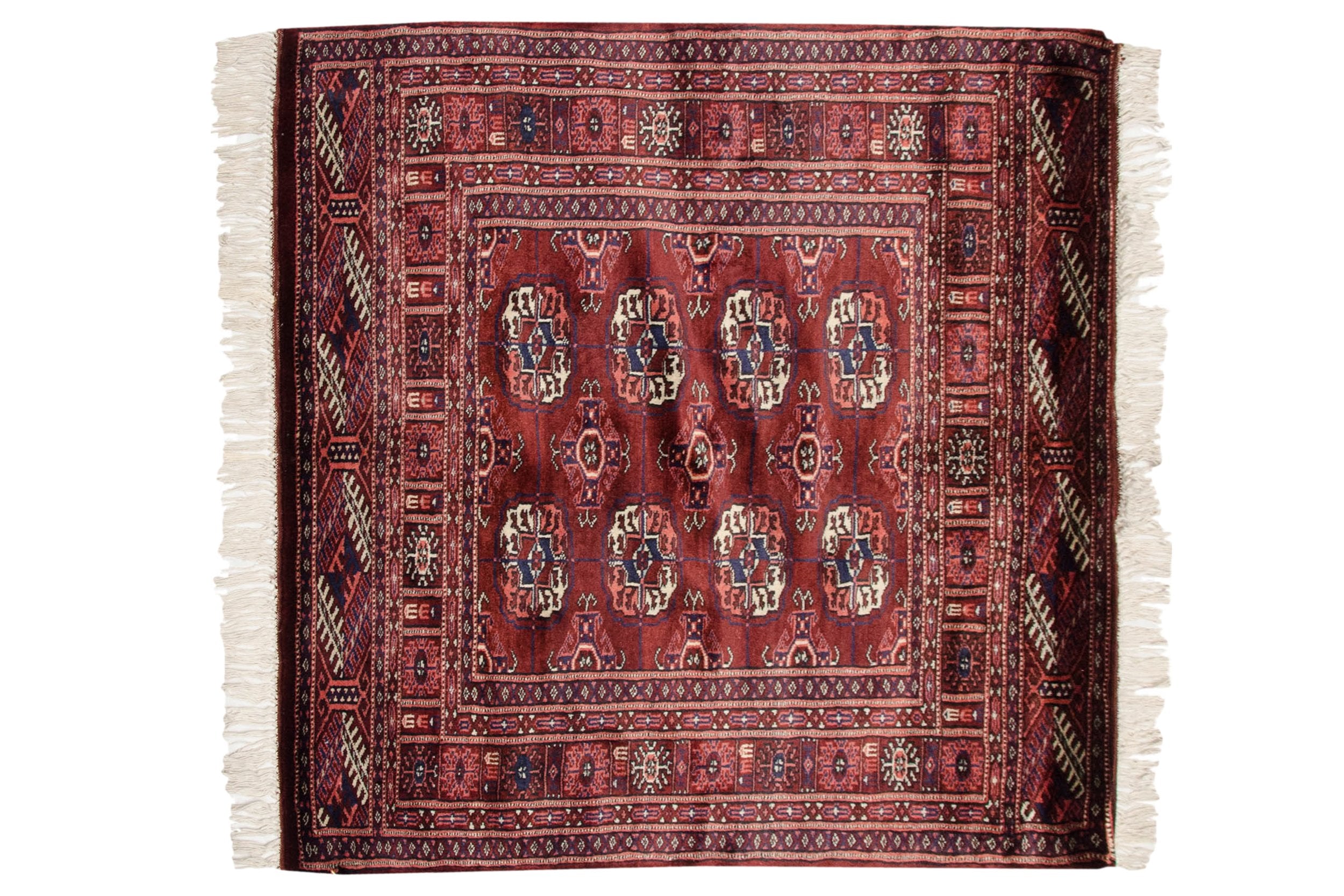 3x3 Vintage Fine Bokhara Square Rug // ONH Item mc002017 Image 1