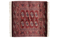 3x3 Vintage Fine Bokhara Square Rug // ONH Item mc002017 Image 1