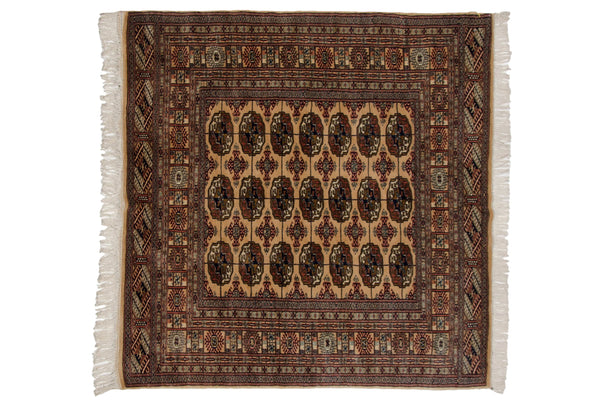 5x5.5 Vintage Fine Bokhara Square Rug // ONH Item mc002028