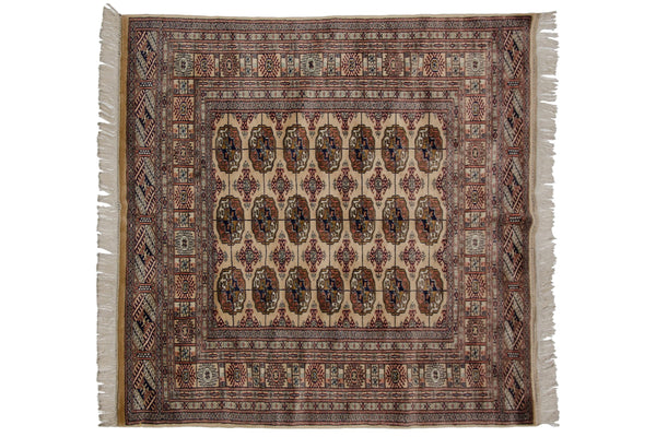 5x5.5 Vintage Fine Bokhara Square Rug // ONH Item mc002028 Image 1