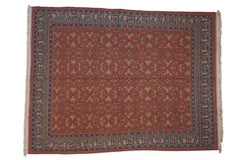 8x10 Vintage Tea Washed Indian Lotto Soumac Design Carpet // ONH Item mc002049