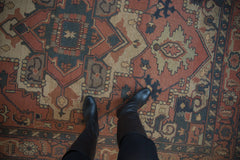6.5x9 Vintage Tea Washed Indian Serapi Soumac Design Carpet // ONH Item mc002050 Image 1