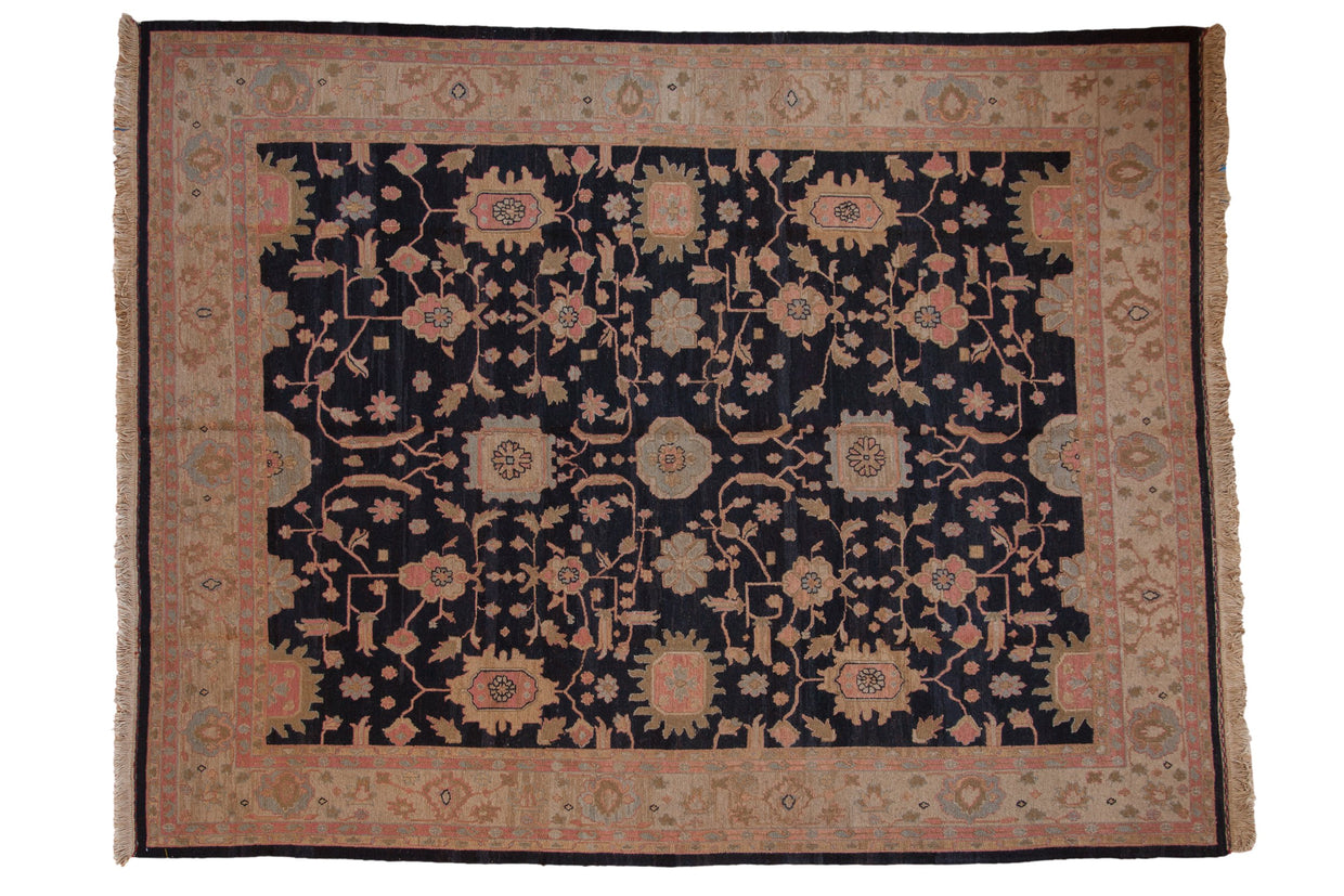 9x12 Vintage Tea Washed Indian Sultanabad Soumac Design Carpet // ONH Item mc002053
