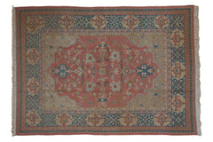 6.5x9 Vintage Tea Washed Indian Serapi Soumac Design Carpet // ONH Item mc002056