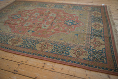 6.5x9 Vintage Tea Washed Indian Serapi Soumac Design Carpet // ONH Item mc002056 Image 5