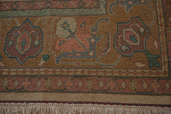 9x11.5 Vintage Tea Washed Indian Sultanabad Soumac Design Carpet // ONH Item mc002058 Image 4